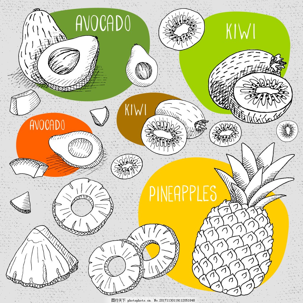 趣味手绘水果插画图片